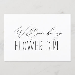 Minimalistische Brautjungfer-Blumenmädchen-Anfrage Einladung