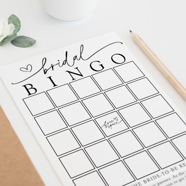 Minimalistische Brautparty Bingo Game Card Einladung (Von Creator hochgeladen)