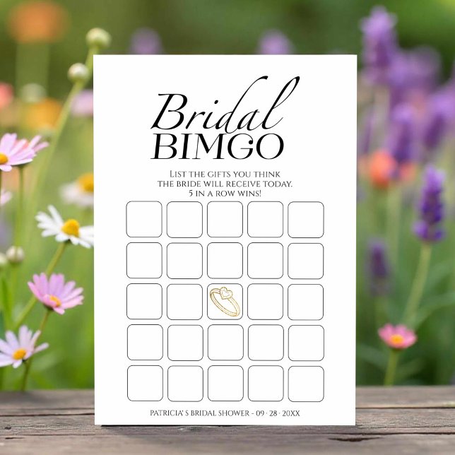 Minimalistische Brautparty-Bingo-Spielkarte Einladung (Von Creator hochgeladen)