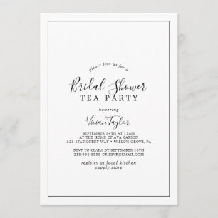Minimalistische Brautparty-Teeparty Einladung