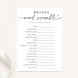 Minimalistische Bridal Word Scramble Game Card Einladung