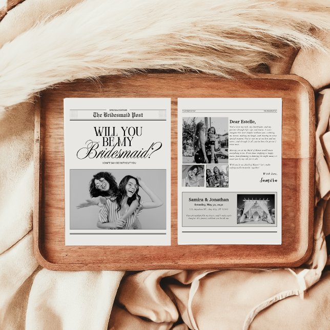 Minimalistische Bridesmaid-Ausschreibung Einladung (Von Creator hochgeladen)