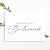 Minimalistische Bridesmaid geklappt Dankeschön Kar