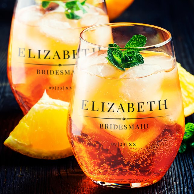 Minimalistische Bridesmaid-Geschenke Moderne Elega Weinglas Ohne Stiel (Von Creator hochgeladen)