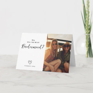 Minimalistische Bridesmaid-Vorschlag frage Postkar Karte