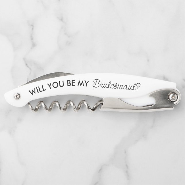 Minimalistische Bridesmaid-Vorschläge Geschenke Kellnermesser (Rückseite)