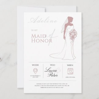 Minimalistische Bridesmaid-Vorschlagskarte Einladung