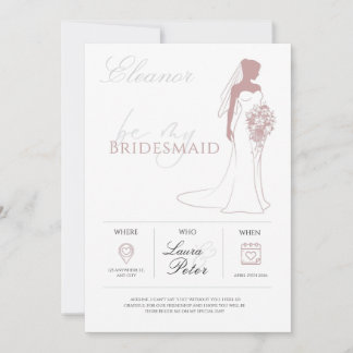 Minimalistische Bridesmaid-Vorschlagskarte Einladung