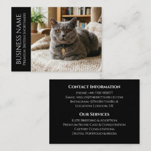Minimalistische British Shorthair Custom Schwarz   Visitenkarte