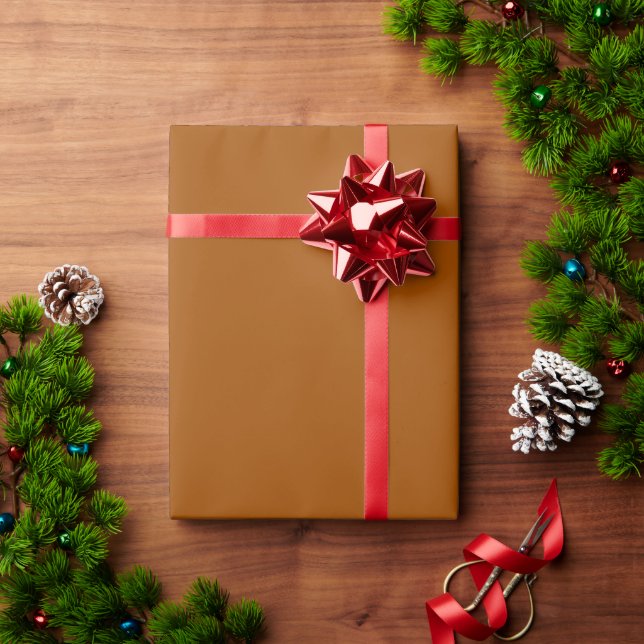 Minimalistische Bronzebraun solide schlichte elega Geschenkpapier (Feiertagsgeschenk)