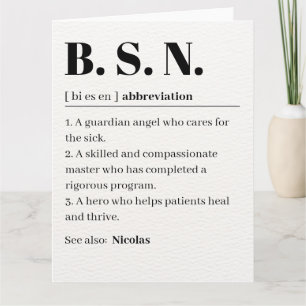 Minimalistische BSN-Pflege-Absolventen-Personalisi Karte