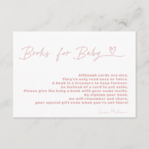 Minimalistische Buchanfrage für ein Sweet Girl Bab Begleitkarte