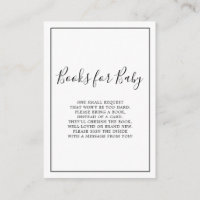 Minimalistische Bücher für Babyduschkarte