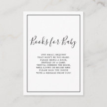 Minimalistische Bücher für Babyduschkarte