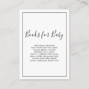 Minimalistische Bücher für Babyduschkarte Begleitkarte
