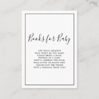 Minimalistische Bücher für Babyduschkarte Begleitkarte