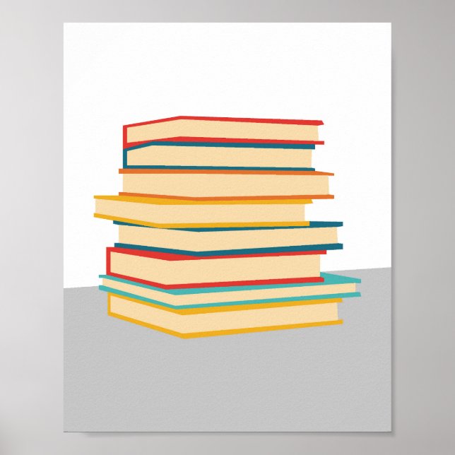 Minimalistische Bücher Wall Art Poster (Vorne)