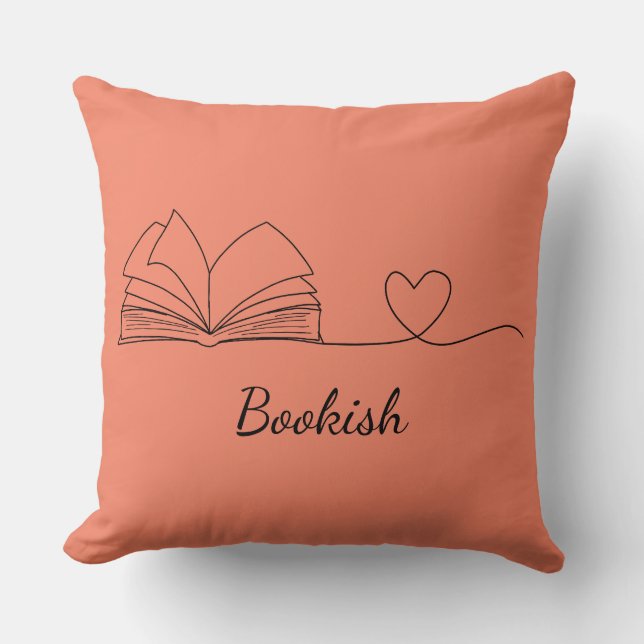 Minimalistische Buchlinie Lover Line Art Kissen (Vorderseite)