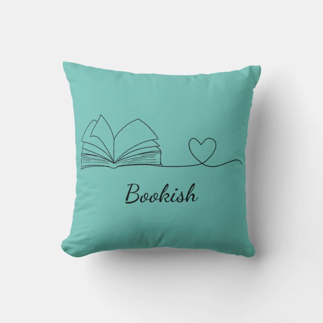 Minimalistische Buchlinie Lover Line Art Kissen (Vorderseite)