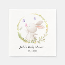 Minimalistische Bunny and Butterflies Babydusche