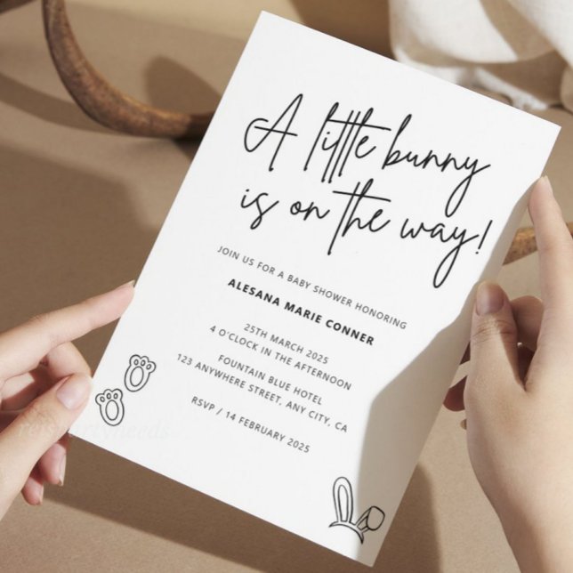 Minimalistische Bunny Baby Dusche Einladung Kaninc (Von Creator hochgeladen)