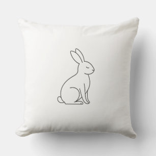 Minimalistische Bunny Line Art Throw Kissen - Nied