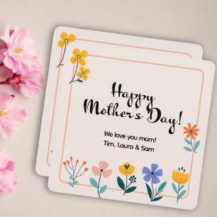 Minimalistische bunte kleine Blumen Personalisiert Karte