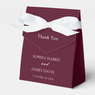 Minimalistische Burgund Moderne Elegante Hochzeit Geschenkschachtel