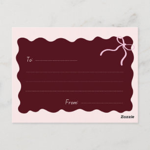 Minimalistische burgunderrote Bogen-Postkarte   El Postkarte