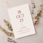 Minimalistische Burnt Orange Typografie Moderne Ho Save The Date<br><div class="desc">Eine sehr elegante und moderne Terracotta boho Hochzeit speichern das Datum. Die Schriftzeichen mit gebrannter orangefarbener Terrakotta in einzigartiger minimaler Form. Mit individualisierbarem Datum und Braut und Bräutigam-Namen. Nehmen Sie es jetzt und machen Sie es Ihre, damit Sie Ihre Einladungen mit diesem einzigartigen und stilvollen rett der Einladung beeindrucken können....</div>
