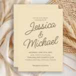 Minimalistische Butter-Gelbbraun-Script-Hochzeit Einladung<br><div class="desc">Diese helle, cremefarbene Hochzeitseinladung zeichnet sich durch ein sauberes, modernes Layout mit anmutigem Skript und zeitlosem Serifentext aus, das eine sanfte und einladende Ästhetik bietet. Der blassbuttergelbe Hintergrund schafft ein fröhliches und dennoch elegantes Ambiente, das sich perfekt für Hochzeiten im Frühling oder Sommer, Brunch-Zeremonien oder Vintag inspiriert Feiern eignet. Dieses...</div>