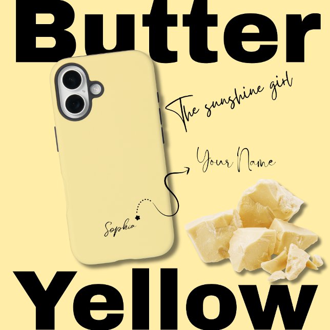 Minimalistische Butter-Gelbe Ästhetik iPhone 16 Hülle (Von Creator hochgeladen)