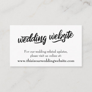 Minimalistische BW-Hochzeitswebsite-Karte mit Typo Begleitkarte