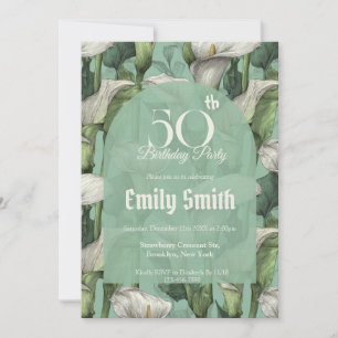 Minimalistische Call Lilien Charme Happy Birthday Einladung