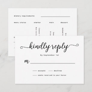 Minimalistische Calligrafy Wedding RSVP Card