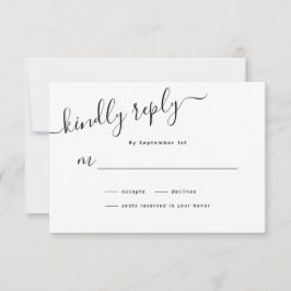 Minimalistische Calligrafy Wedding RSVP Card