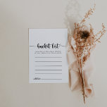 Minimalistische Calligraphy Simple Ecket List Card Postkarte<br><div class="desc">Diese minimalistischen Kalligrafiekarten sind die perfekte Lösung für einen einfachen Hochzeitsempfang oder ein einfaches Brautparty. Das einfache und elegante Design zeichnet sich durch klassische und extravagante Schriftzeichen in Schwarz und Weiß aus. Ändern Sie den Wortlaut in Anzug jedes Lebensereignisses. Das Schild der Schaufelliste wird separat verkauft.</div>