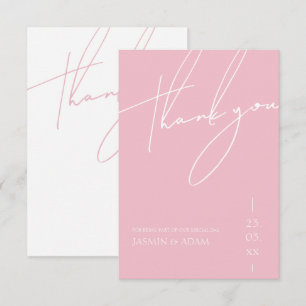 Minimalistische Candy Pink Schrift-Typografie-Hoch Dankeskarte