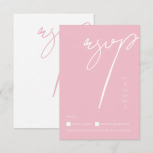 Minimalistische Candy Pink Script Typografy Weddin RSVP Karte
