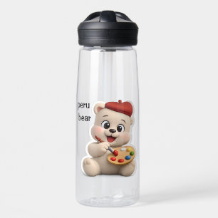 Minimalistische Cartoon-Tropeninsel im Ozean G Trinkflasche