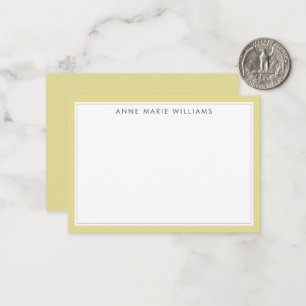 Minimalistische Chartreuse-Zweirahmen-Namens-Notiz Mitteilungskarte