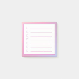 Minimalistische Checkliste Rosa Farbverlauf Post-it Klebezettel