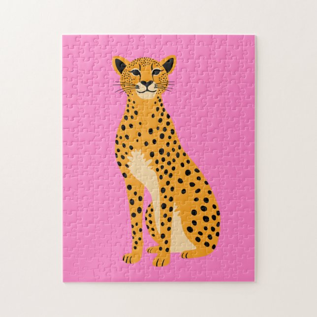 Minimalistische Cheetah in Pink (Vertikal)
