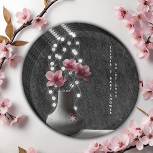 Minimalistische Cherry Blossom Blume Babydusche Pappteller