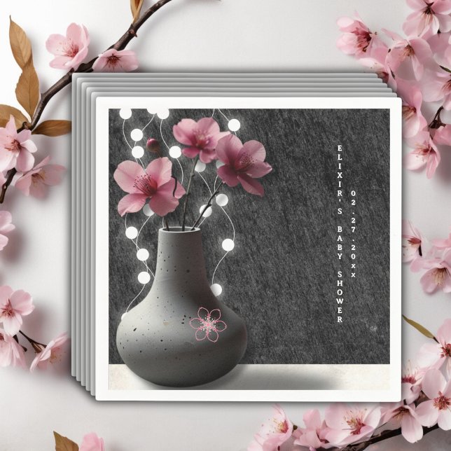 Minimalistische Cherry Blossom Blume Babydusche Serviette (Von Creator hochgeladen)