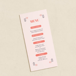 Minimalistische Chic-Ästhetik Menükarte