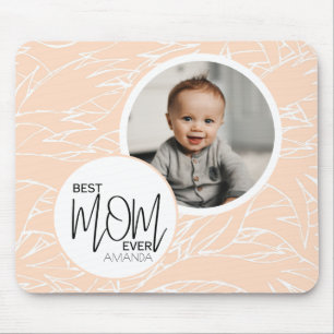 Minimalistische Chic Beste Mama je rosa Foto Mousepad