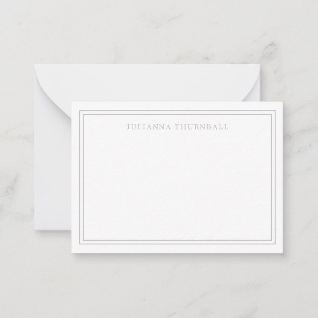 Minimalistische Chic Frame Personal Stationery Mitteilungskarte (Vorderseite)