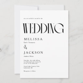 Minimalistische Chic-Hochzeit Einladung
