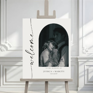 Minimalistische Chic-Hochzeits-Willkommensschild-F Poster